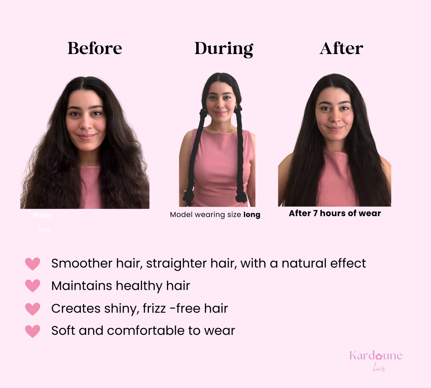 The Heatless Hair Straightening Ribbon in Black