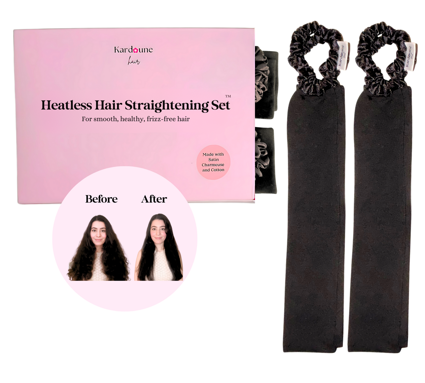 The Heatless Hair Straightening Ribbon in Black