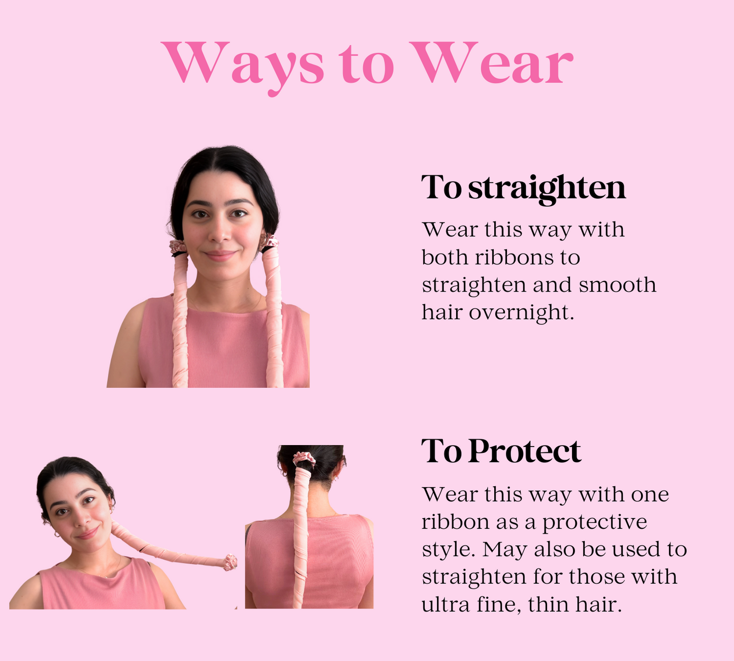 The Heatless Hair Straightening Ribbon in Pink